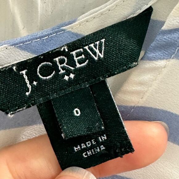 J. Crew Blue & White Striped Sleeveless Blouse 0 XS Coastal - Picture 3 of 8